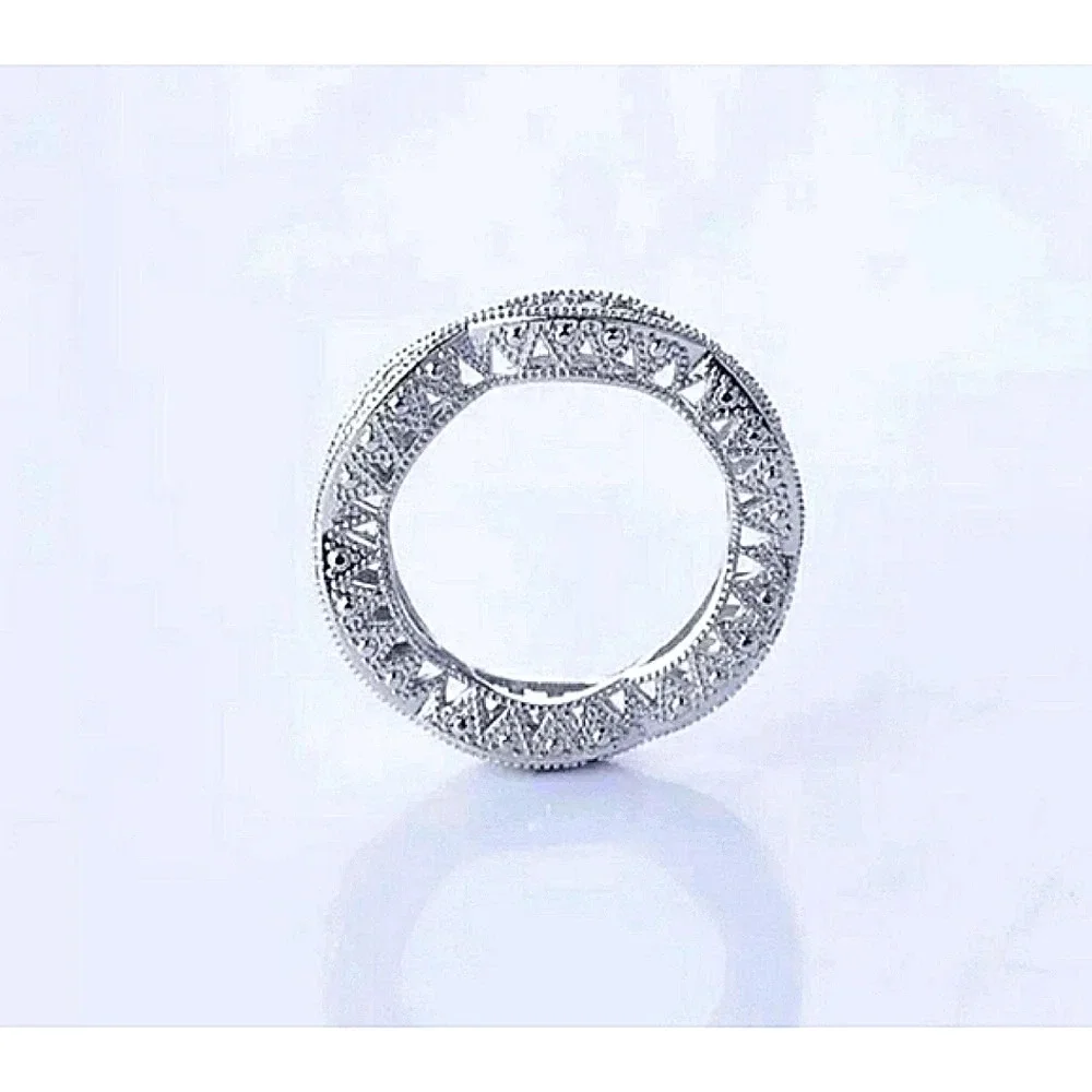 NEW Women's Gold Plated Silver Eternity Simulated Diamond Band Ring‎ Sz 10